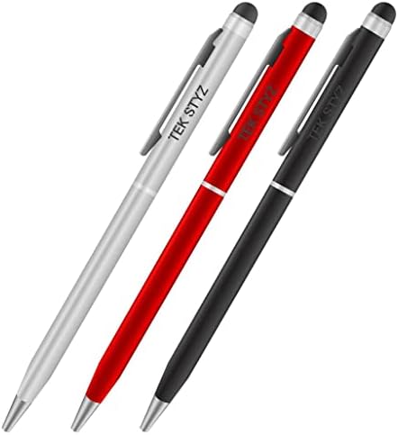 Pro Stylus Pen עבור Kyocera Urbano L03 עם דיו, דיוק גבוה, צורה רגישה במיוחד וקומפקטית למסכי מגע [3 חבילה-שחור-אדום-סילבר]